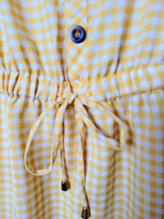 BLUSH Large Yellow and White Gingham Sundress - Picture 4 of 9